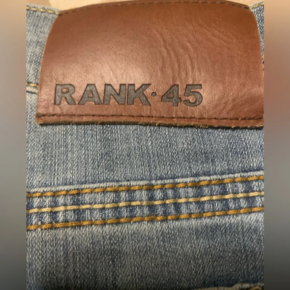 RANK.45 Men’s Light Blue Denim Jeans Straight, Pre-Owned, 32X32. 88%Cotton